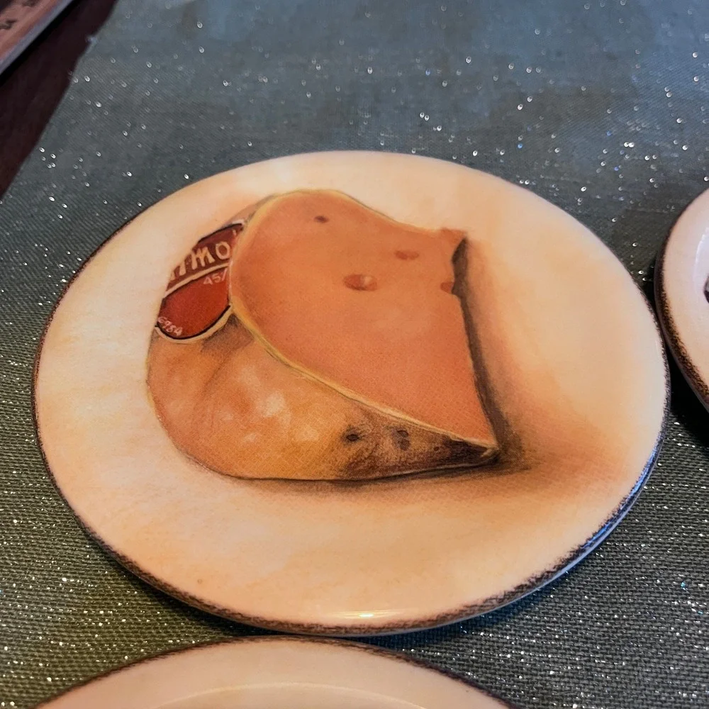 Williams Sonoma Set of 4 Fromage Cheese Appetizer Plates Made in Italy